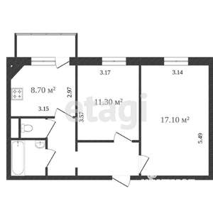 2-к квартира, вторичка, 64м2, 4/10 этаж