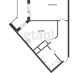 1-к квартира, вторичка, 44м2, 9/15 этаж