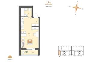 Студия квартира, вторичка, 31м2, 1/8 этаж