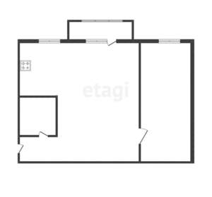 2-к квартира, вторичка, 43м2, 4/4 этаж
