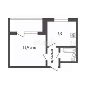1-к квартира, вторичка, 32м2, 3/5 этаж