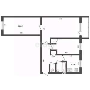 3-к квартира, вторичка, 58м2, 5/5 этаж