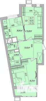 2-к квартира, вторичка, 62м2, 7/7 этаж