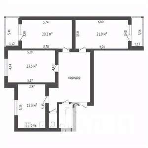 3-к квартира, вторичка, 96м2, 14/14 этаж