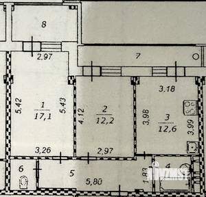 2-к квартира, вторичка, 58м2, 2/5 этаж