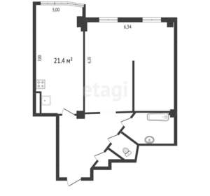 1-к квартира, вторичка, 90м2, 9/15 этаж