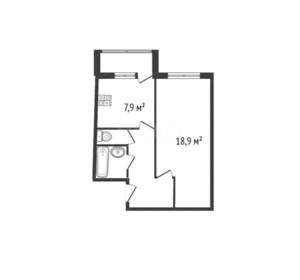 1-к квартира, вторичка, 39м2, 1/5 этаж