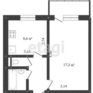 1-к квартира, вторичка, 34м2, 8/10 этаж