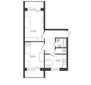 2-к квартира, вторичка, 51м2, 9/10 этаж