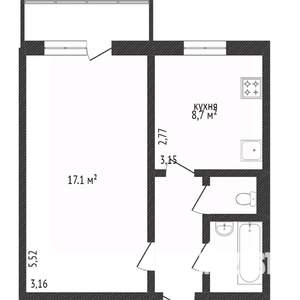 1-к квартира, вторичка, 35м2, 6/10 этаж
