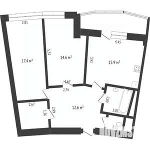 2-к квартира, вторичка, 92м2, 4/14 этаж