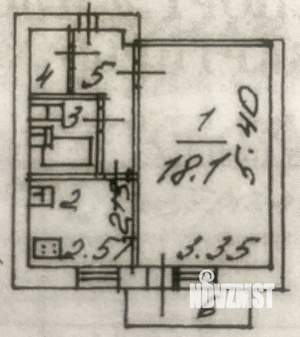 1-к квартира, вторичка, 33м2, 4/5 этаж