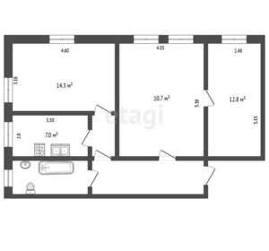 3-к квартира, вторичка, 93м2, 3/14 этаж