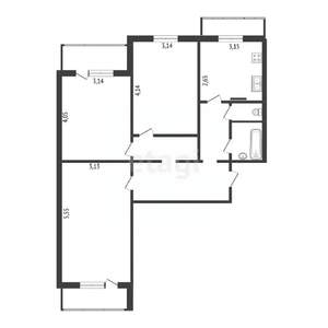 3-к квартира, вторичка, 71м2, 7/10 этаж