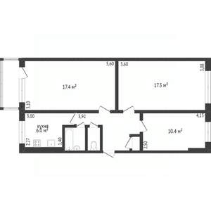 3-к квартира, вторичка, 62м2, 5/5 этаж