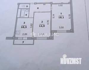 2-к квартира, вторичка, 56м2, 10/15 этаж