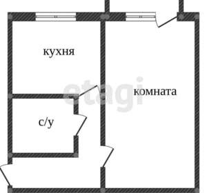 1-к квартира, вторичка, 43м2, 3/4 этаж