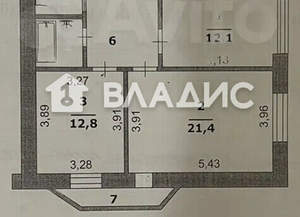 2-к квартира, вторичка, 59м2, 8/14 этаж