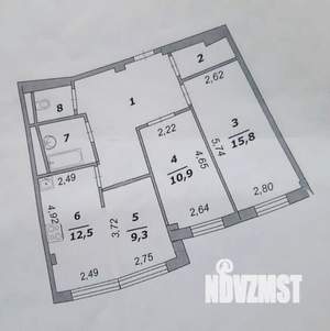 3-к квартира, вторичка, 73м2, 2/14 этаж