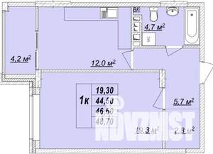 1-к квартира, вторичка, 49м2, 3/17 этаж