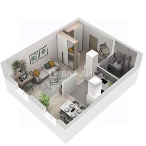 1-к квартира, вторичка, 35м2, 4/5 этаж