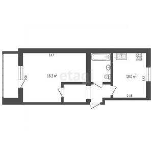 1-к квартира, вторичка, 40м2, 5/17 этаж