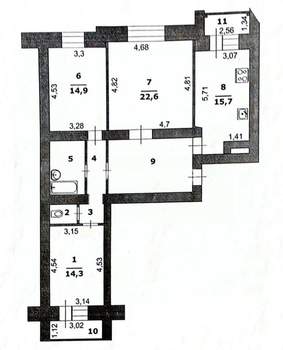 3-к квартира, вторичка, 99м2, 8/10 этаж