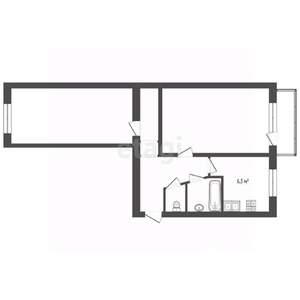 2-к квартира, вторичка, 44м2, 5/5 этаж