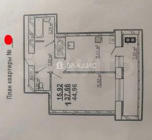 1-к квартира, сданный дом, 38м2, 9/14 этаж