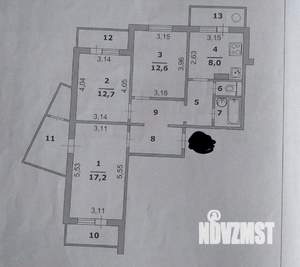 3-к квартира, вторичка, 68м2, 6/10 этаж