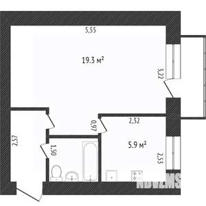 1-к квартира, вторичка, 32м2, 3/3 этаж