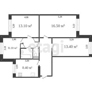 4-к квартира, вторичка, 89м2, 2/7 этаж