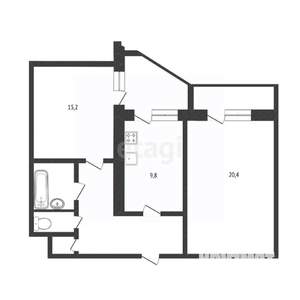 2-к квартира, вторичка, 60м2, 3/14 этаж