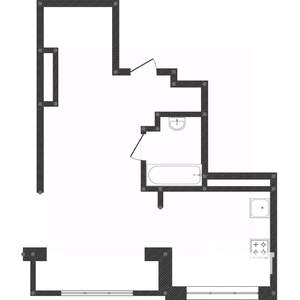 1-к квартира, вторичка, 45м2, 5/9 этаж