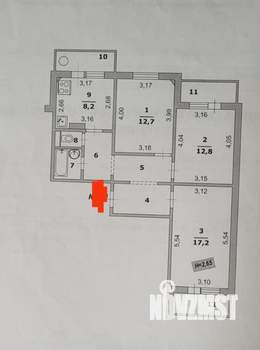 3-к квартира, вторичка, 69м2, 3/10 этаж