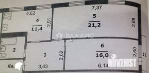 2-к квартира, вторичка, 63м2, 5/5 этаж