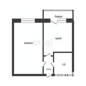 1-к квартира, вторичка, 29м2, 7/9 этаж