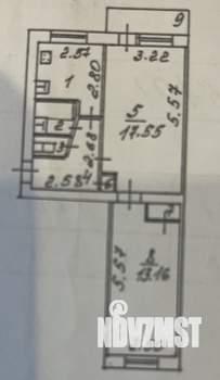 2-к квартира, вторичка, 46м2, 5/5 этаж