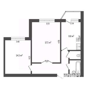 2-к квартира, вторичка, 53м2, 3/10 этаж
