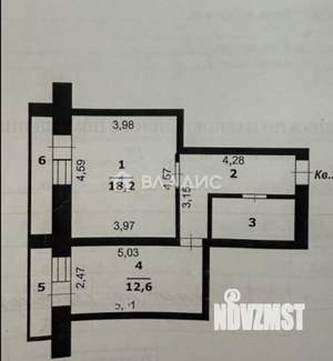 1-к квартира, вторичка, 44м2, 2/10 этаж