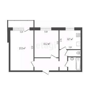 2-к квартира, вторичка, 51м2, 1/9 этаж