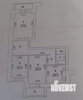 3-к квартира, вторичка, 76м2, 8/10 этаж