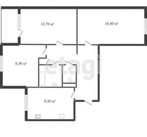 3-к квартира, вторичка, 60м2, 1/10 этаж
