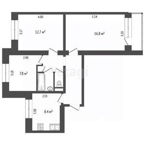 3-к квартира, вторичка, 62м2, 8/9 этаж