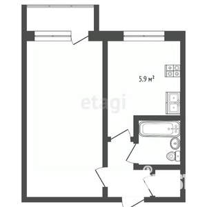 1-к квартира, вторичка, 30м2, 2/5 этаж