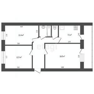 3-к квартира, вторичка, 60м2, 4/5 этаж