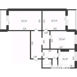 3-к квартира, вторичка, 59м2, 4/9 этаж