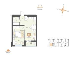 2-к квартира, вторичка, 41м2, 6/8 этаж