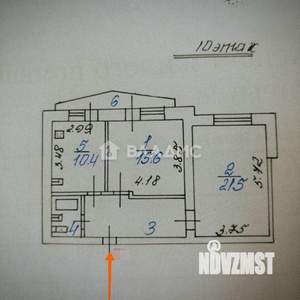 2-к квартира, вторичка, 63м2, 10/10 этаж