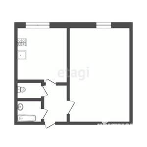1-к квартира, вторичка, 30м2, 1/9 этаж